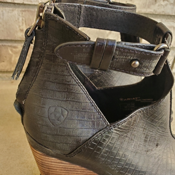 Ariat Backstage Wedge Peeptoe leather women's shoes NWOT 10019927 - Picture 9 of 12